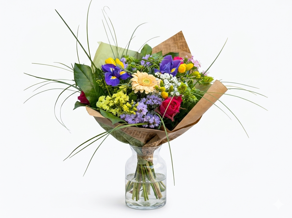 Bouquet Majestueux Éclat de Lys – Lys Orientaux Roses et Nuage de Gypsophile