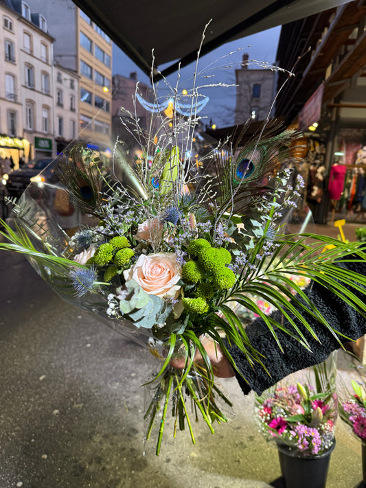 Bouquet Mystère Vert & Plume