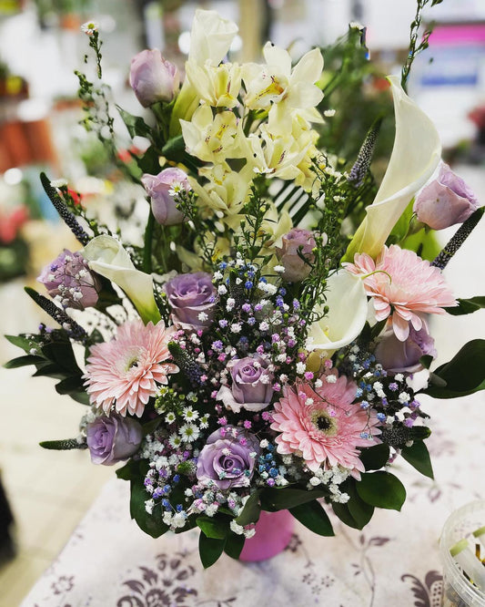 Composition florale Éclat Pastel