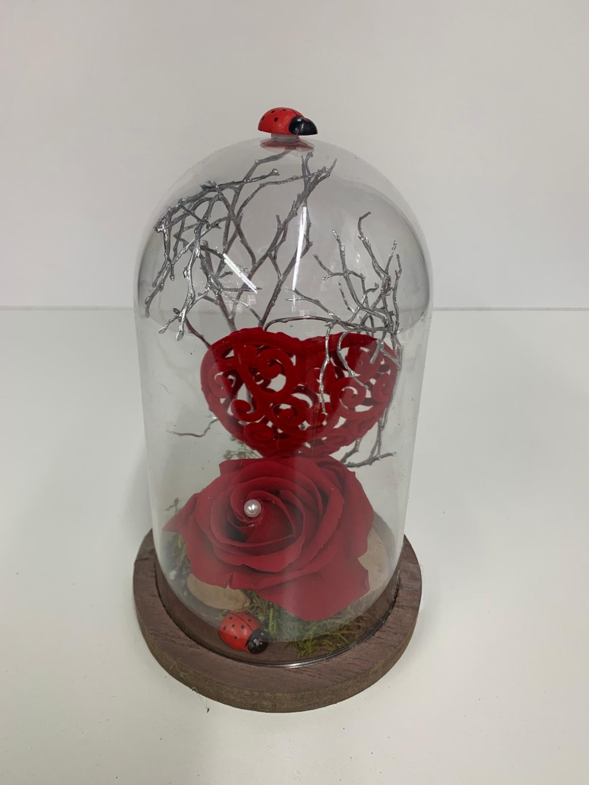 Rose Éternelle "Écrin d'Amour" sous Cloche
