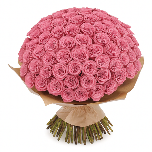 Bouquet de 100 roses roses, Éternelle Tendresse