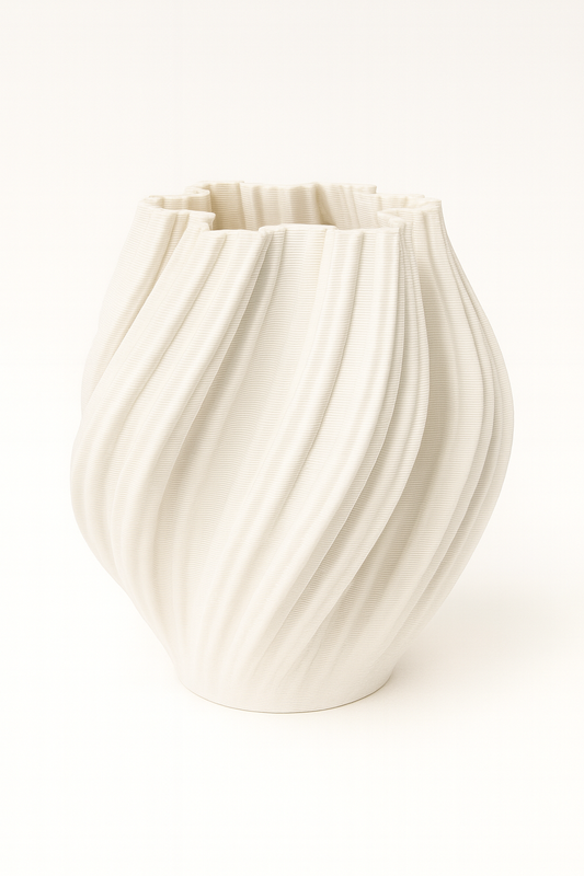 Vase Flocon Sculptural – Vase décoratif blanc design hivernal