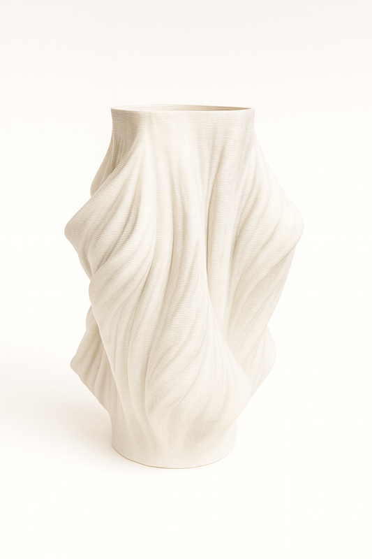 Vase Flocon d’Hiver – Vase décoratif blanc au design sculptural