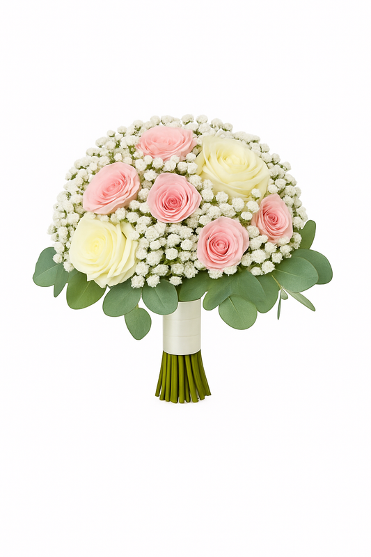 Bouquet romantique roses pastel