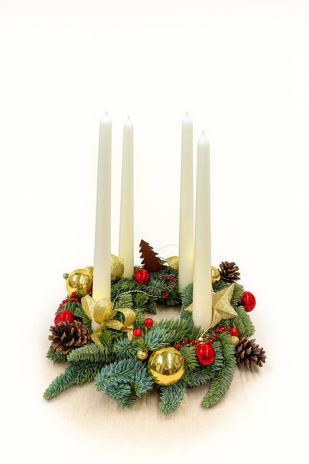 Couronne de l’Avent Éclats Dorés