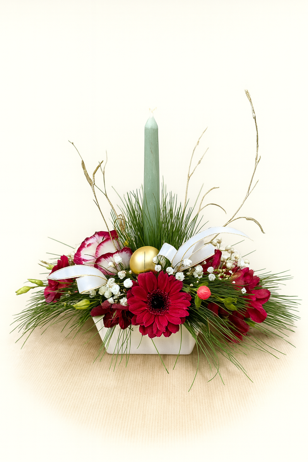 Composition Hivernale Rose Poudré