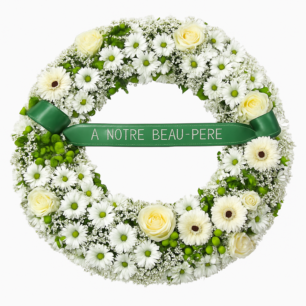 Couronne funéraire élégance blanche