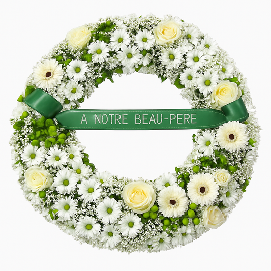 Couronne funéraire élégance blanche