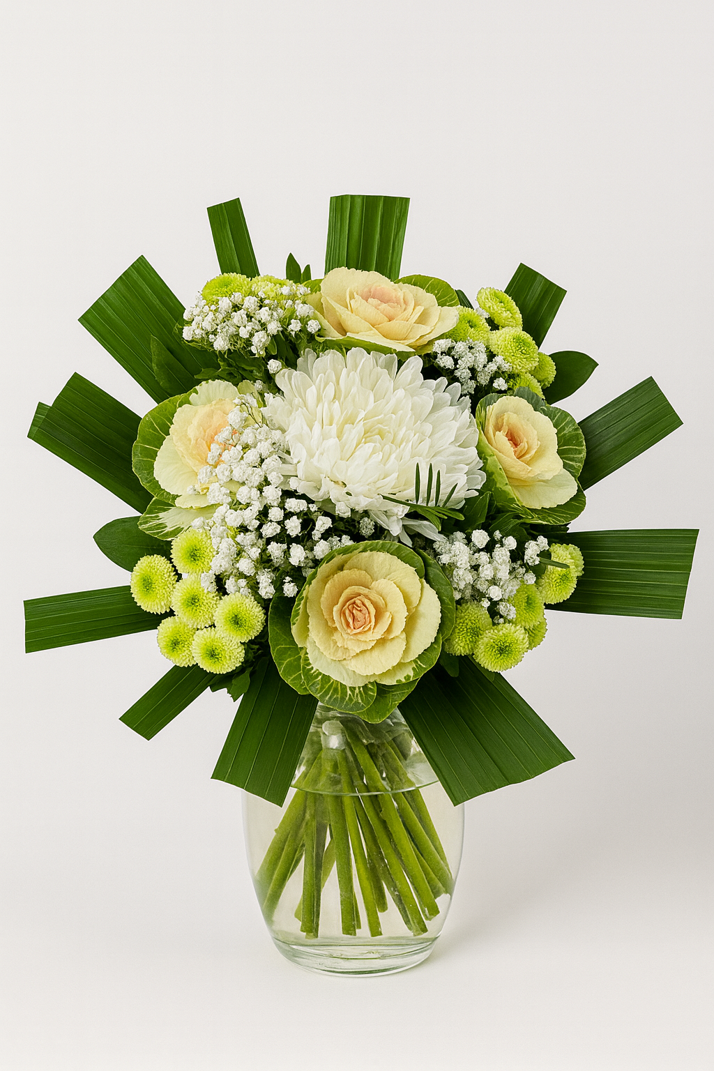 Bouquet rond Élégance Blanche