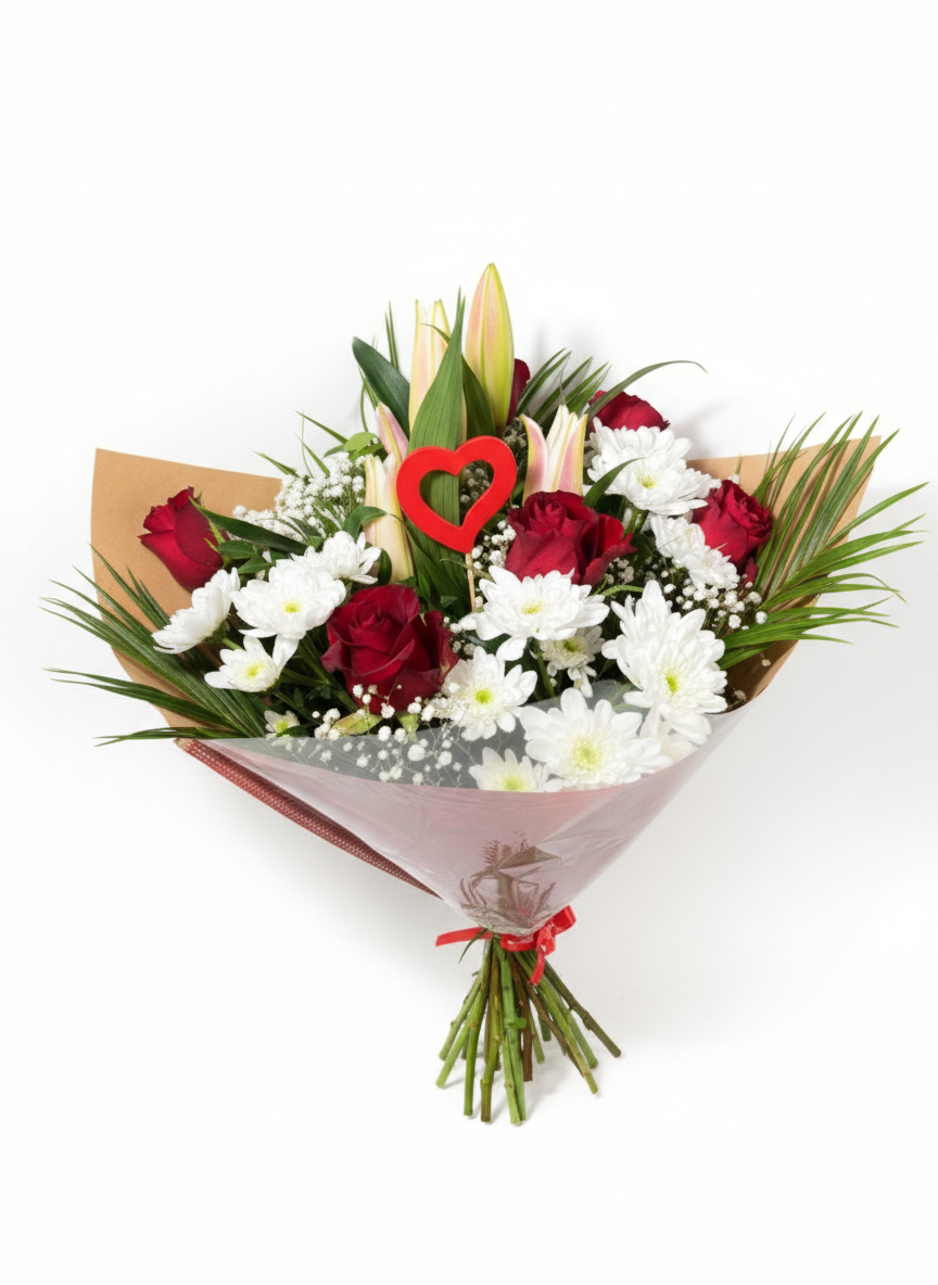 Bouquet "Cœur Passion" – L'Éclat de l'Amour Véritable
