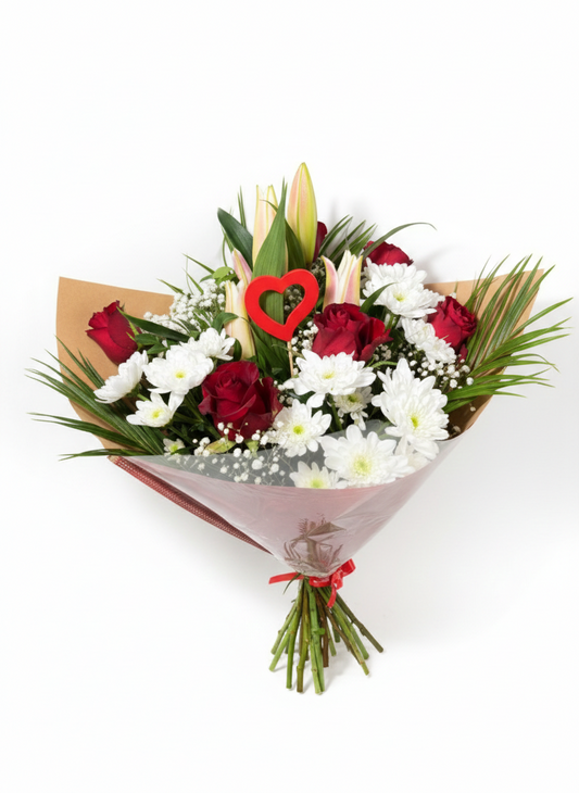 Bouquet "Cœur Passion" – L'Éclat de l'Amour Véritable