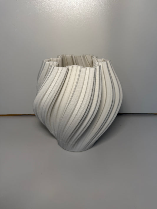 Vase Flocon Sculptural – Vase décoratif blanc design hivernal
