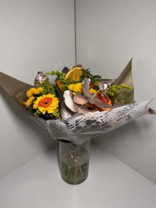 Bouquet Soleil Doré – Gerberas & Fleurs Jaunes