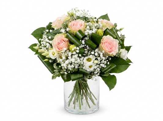 Bouquet Rose pâle et Blanc
